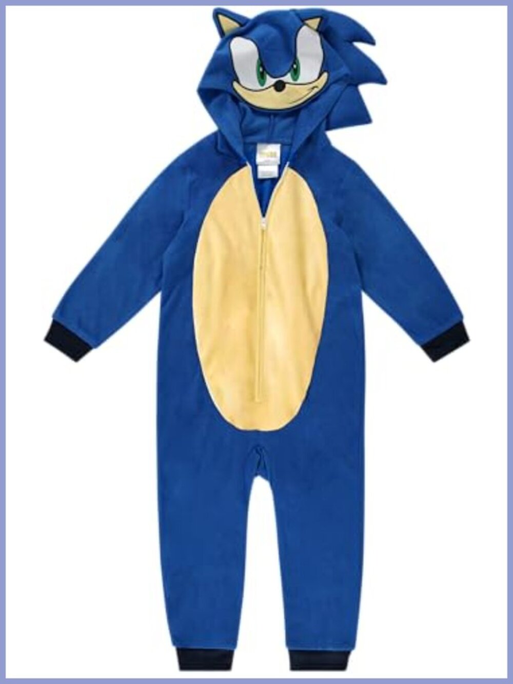 Sonic The Hedgehog Kids Onesie Pajamas Boys Long Sleeve Zip Up Hooded Blanket